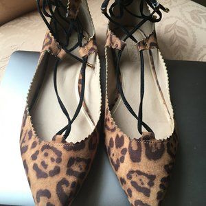 TopShop brand Leopard print suede flats